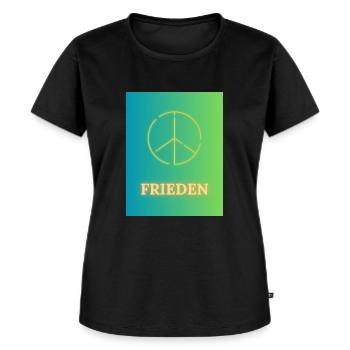Frieden - Frauen Premium Bio T-Shirt - Schwarz - Vorne - Selfina (174cm)