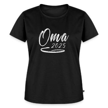 Oma 2025 - Frauen Premium Bio T-Shirt - Schwarz - Vorne - Selfina (174cm)