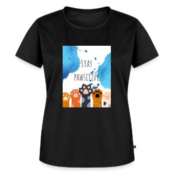 Colorful Design Art Motif with Funny Saying - Women's Premium Organic T-shirt - black - Front - Selfina (174cm)