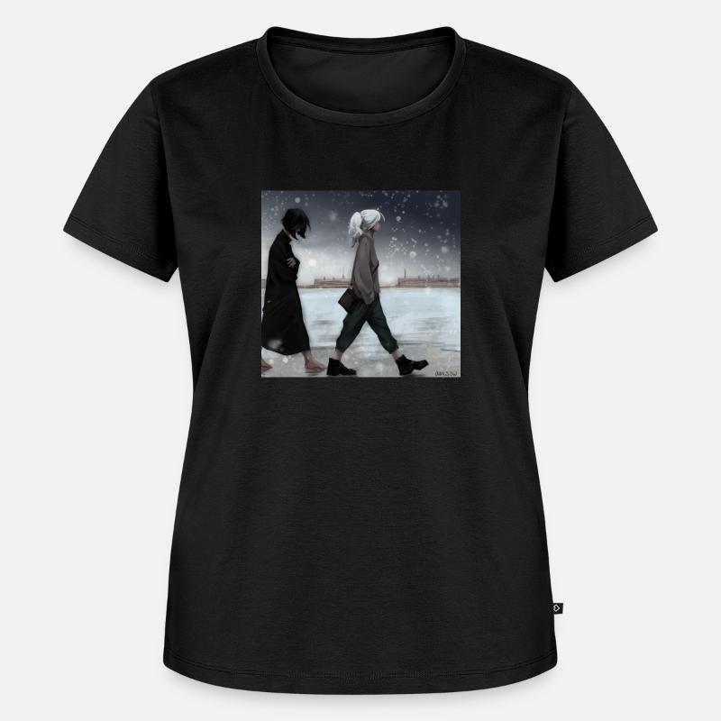 Zwei Mädchen - Frauen Premium Bio T-Shirt - Schwarz