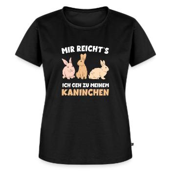 Mir reicht`s ich geh zu meinen Kaninchen Süße Hase - Frauen Premium Bio T-Shirt - Schwarz - Vorne - Selfina (174cm)