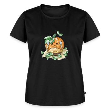 Citrouille d'Halloween - T-shirt Premium bio Femme - noir - Devant - Selfina (174cm)