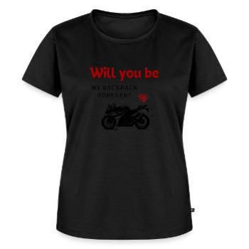 Passager arrière - T-shirt Premium bio Femme - noir - Devant - Selfina (174cm)