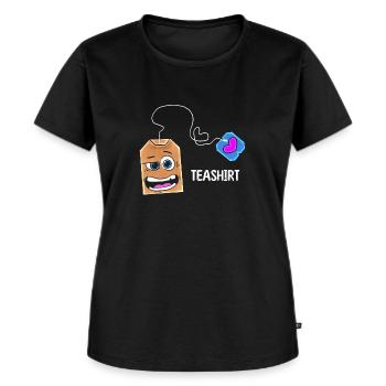 Tea shirt Cartoon Character with saying - Women's Premium Organic T-shirt - black - Front - Selfina (174cm)