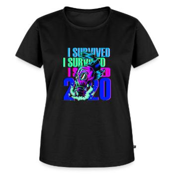 J’ai survécu 2020 - Ich Habe 2020 Überlebt - T-shirt Premium bio Femme - noir - Devant - Selfina (174cm)