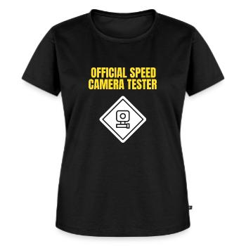 Testeur officiel de radars - T-shirt Premium bio Femme - noir - Devant - Selfina (174cm)