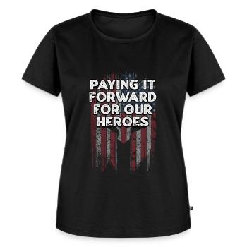 Paying It Forward Stolze Amerikaner Zuversichtliche USA - Frauen Premium Bio T-Shirt - Schwarz - Vorne - Selfina (174cm)
