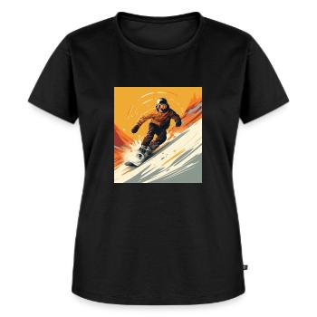 Art du t-shirt : les snowboarders en action - T-shirt Premium bio Femme - noir - Devant - Selfina (174cm)