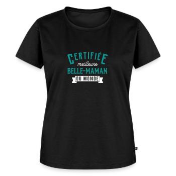 Meilleure belle maman - T-shirt Premium bio Femme - noir - Devant - Selfina (174cm)