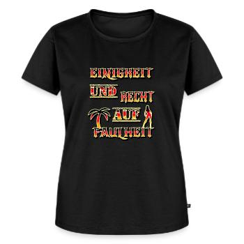 Einigkeit und Recht auf Faulheit - Frauen Premium Bio T-Shirt - Schwarz - Vorne - Selfina (174cm)