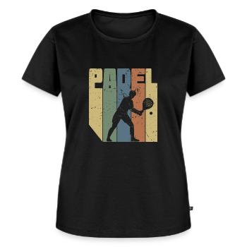 Vintage Retro Padel | Padel Sports Lover - Women's Premium Organic T-shirt - black - Front - Selfina (174cm)
