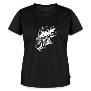 Huhn // Illustration - Frauen Premium Bio T-Shirt - Schwarz - Vorne - Selfina (174cm)