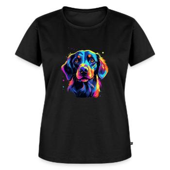 Chien Néon Cadeau pour Chiens Fans Fourrure Nez - T-shirt Premium bio Femme - noir - Devant - Selfina (174cm)