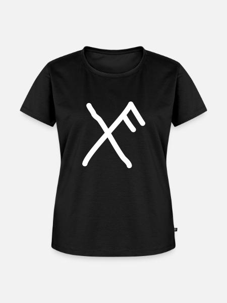 Wikinger-Rune Glück Luck - Frauen Premium Bio T-Shirt - Schwarz
