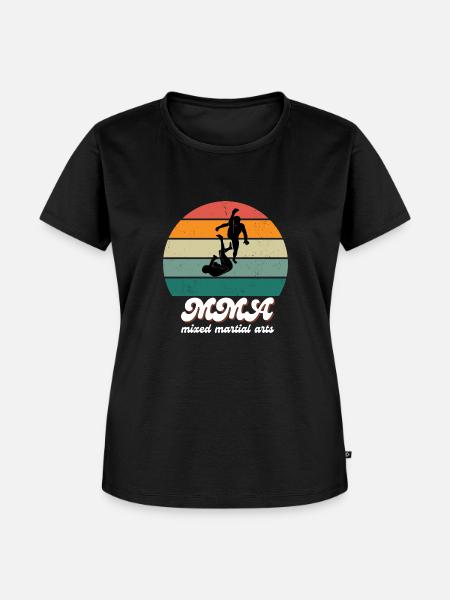 Retro-Kampfgeist-MMA - Frauen Premium Bio T-Shirt - Schwarz