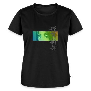 Asien, Manga, Japanische Schriftzeichen, Comic - Frauen Premium Bio T-Shirt - Schwarz - Vorne - Selfina (174cm)