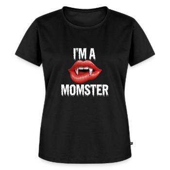 Chemise Vampire MOMSTER pour mamans pour Halloween - T-shirt Premium bio Femme - noir - Devant - Selfina (174cm)