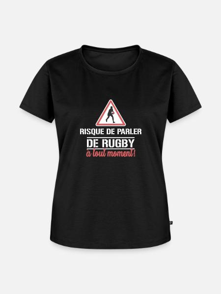 Rugby - Risiko sprechen - Frauen Premium Bio T-Shirt - Schwarz