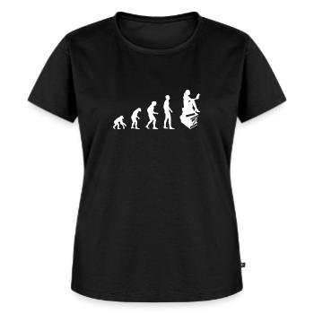 LESEN EVOLUTION T-SHIRT. - Frauen Premium Bio T-Shirt - Schwarz - Vorne - Selfina (174cm)