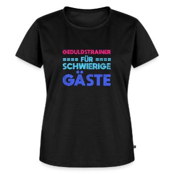 Geduldstrainer Für Schwierige Gäste - Frauen Premium Bio T-Shirt - Schwarz - Vorne - Selfina (174cm)