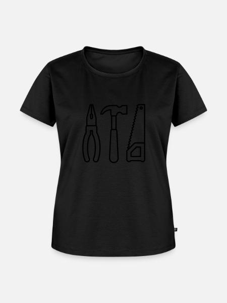 Outils - pinces, marteau et scie - T-shirt Premium bio Femme - noir