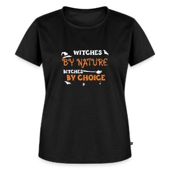 Witches By Nature Bitches By Choice - Frauen Premium Bio T-Shirt - Schwarz - Vorne - Selfina (174cm)