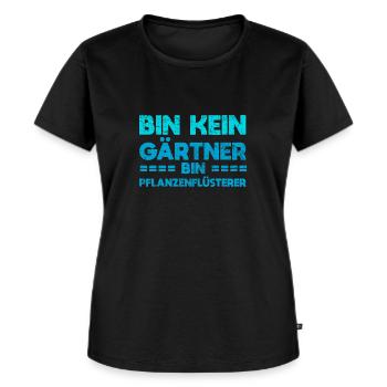 Bin Kein Gärtner, Bin Pflanzenflüsterer - Frauen Premium Bio T-Shirt - Schwarz - Vorne - Selfina (174cm)