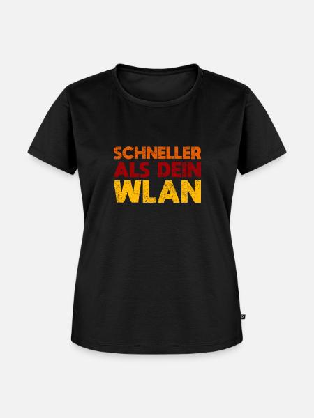 Schneller Als Dein WLAN - Frauen Premium Bio T-Shirt - Schwarz