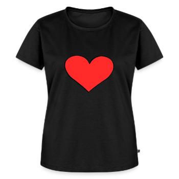 Coeur rouge - T-shirt Premium bio Femme - noir - Devant - Selfina (174cm)