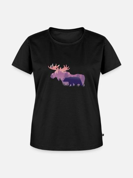 Elch - Frauen Premium Bio T-Shirt - Schwarz