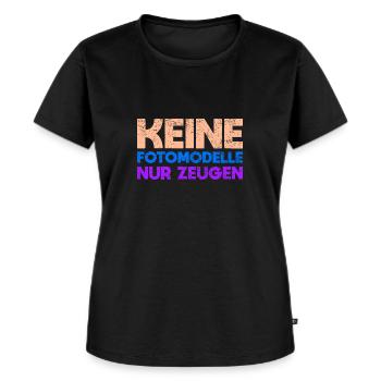 Keine Fotomodelle, Nur Zeugen - Frauen Premium Bio T-Shirt - Schwarz - Vorne - Selfina (174cm)