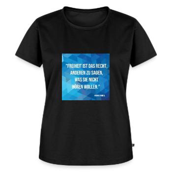 Zitat George Orwell - Frauen Premium Bio T-Shirt - Schwarz - Vorne - Selfina (174cm)