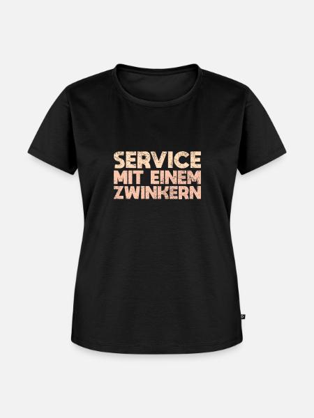 Service Mit Einem Zwinkern - Frauen Premium Bio T-Shirt - Schwarz