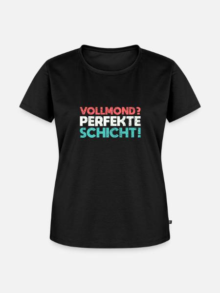 Vollmond? Perfekte Schicht! - Frauen Premium Bio T-Shirt - Schwarz