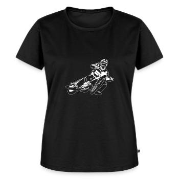 Speedway - Motorcycle Speedway - Frauen Premium Bio T-Shirt - Schwarz - Vorne - Selfina (174cm)