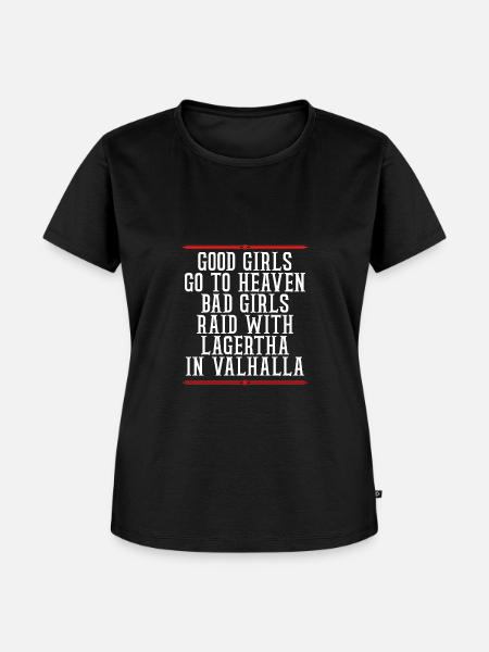 Böse Mädchen Überfallen In Walhalla - Frauen Premium Bio T-Shirt - Schwarz