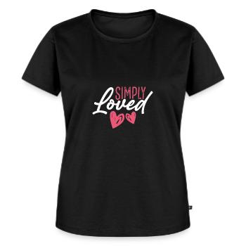 Simply Beloved Hearts - Women's Premium Organic T-shirt - black - Front - Selfina (174cm)