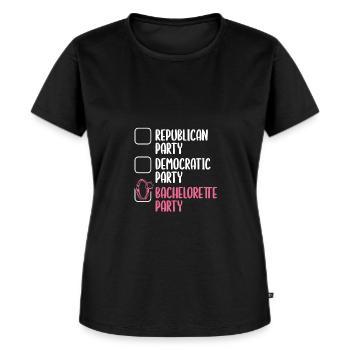 Polterabend - Premium økologisk T-shirt til kvinder - sort - Foran - Selfina (174cm)