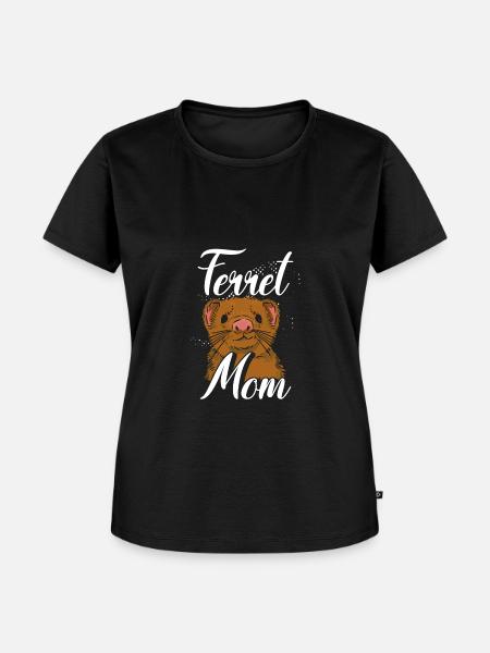 Süße Frettchen mutter - Frauen Premium Bio T-Shirt - Schwarz