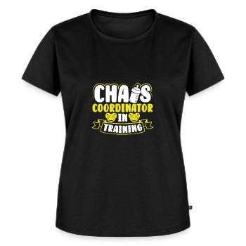 Chaos-koordinator In Ausbildung - Frauen Premium Bio T-Shirt - Schwarz - Vorne - Selfina (174cm)