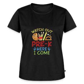 of the preschool, here come - Women's Premium Organic T-shirt - black - Front - Selfina (174cm)