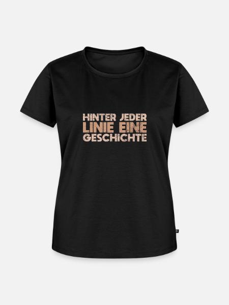 Hinter Jeder Linie, Eine Geschichte - Frauen Premium Bio T-Shirt - Schwarz