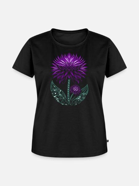 Distel lila Thistle - Frauen Premium Bio T-Shirt - Schwarz