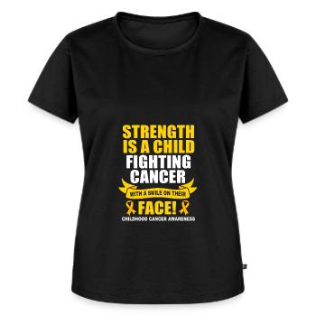 Enfant Cancer - T-shirt Premium bio Femme - noir - Devant - Selfina (174cm)
