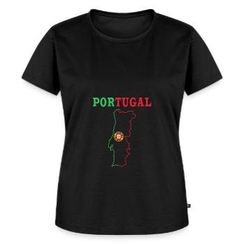 Portugal - Frauen Premium Bio T-Shirt - Schwarz - Vorne - Selfina (174cm)