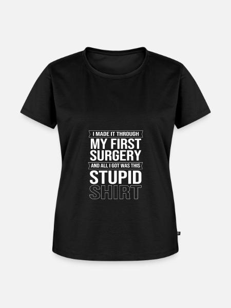 Knie Operation - Frauen Premium Bio T-Shirt - Schwarz