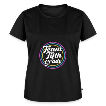 5. Klasse - Frauen Premium Bio T-Shirt - Schwarz - Vorne - Selfina (174cm)