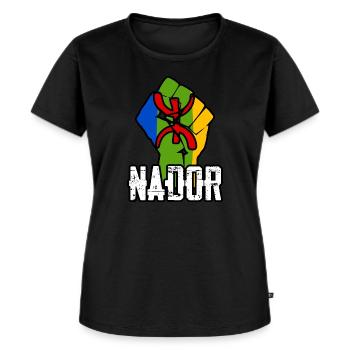 Ville de Nador Rif Maroc - T-shirt Premium bio Femme - noir - Devant - Selfina (174cm)