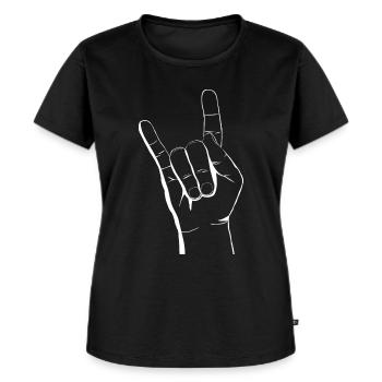 Metal Fork - Frauen Premium Bio T-Shirt - Schwarz - Vorne - Selfina (174cm)