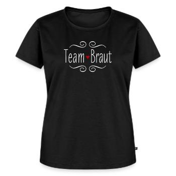Team Braut Herz Hochzeit Heirat Party Crew - Frauen Premium Bio T-Shirt - Schwarz - Vorne - Selfina (174cm)